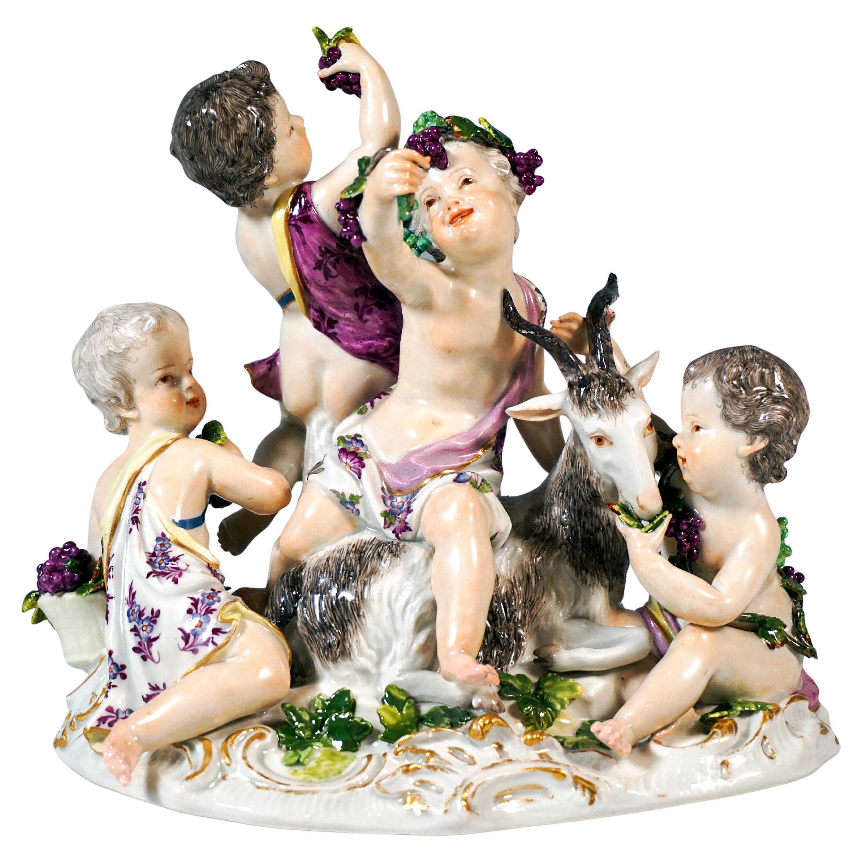Gruppo Cupido di Meissen 'Allegoria Autunno', di J.J. Kaendler, Germania, 1760 circa