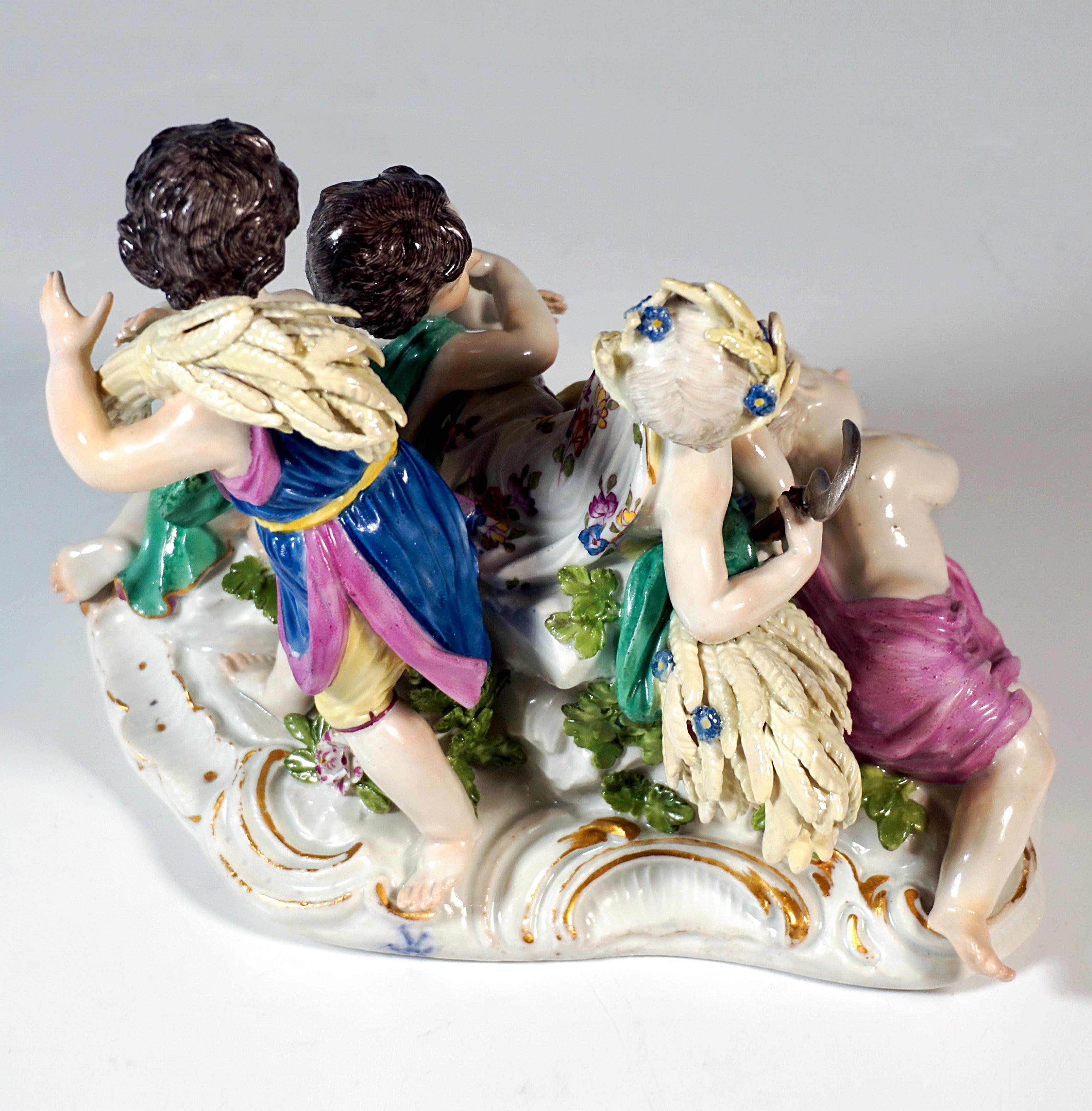 Groupe de cupidons de Meissen ancien 
