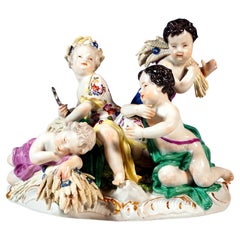 Early Meissen Cupid Group 'Allegory Summer', By J.J. Kaendler, Germany, Ca 1760