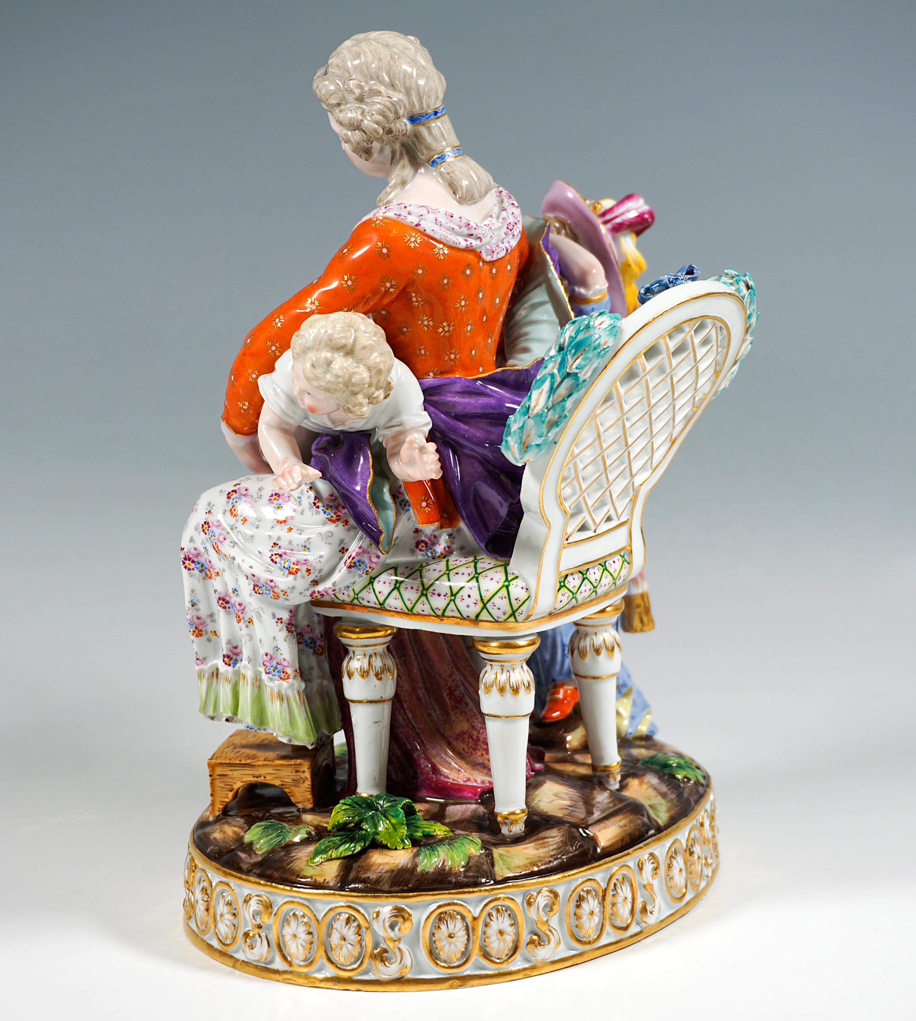 Allemand Groupe Rococo de Meissen « Love and Indulgence » par J.C. Schönheit, Ca 1840 en vente