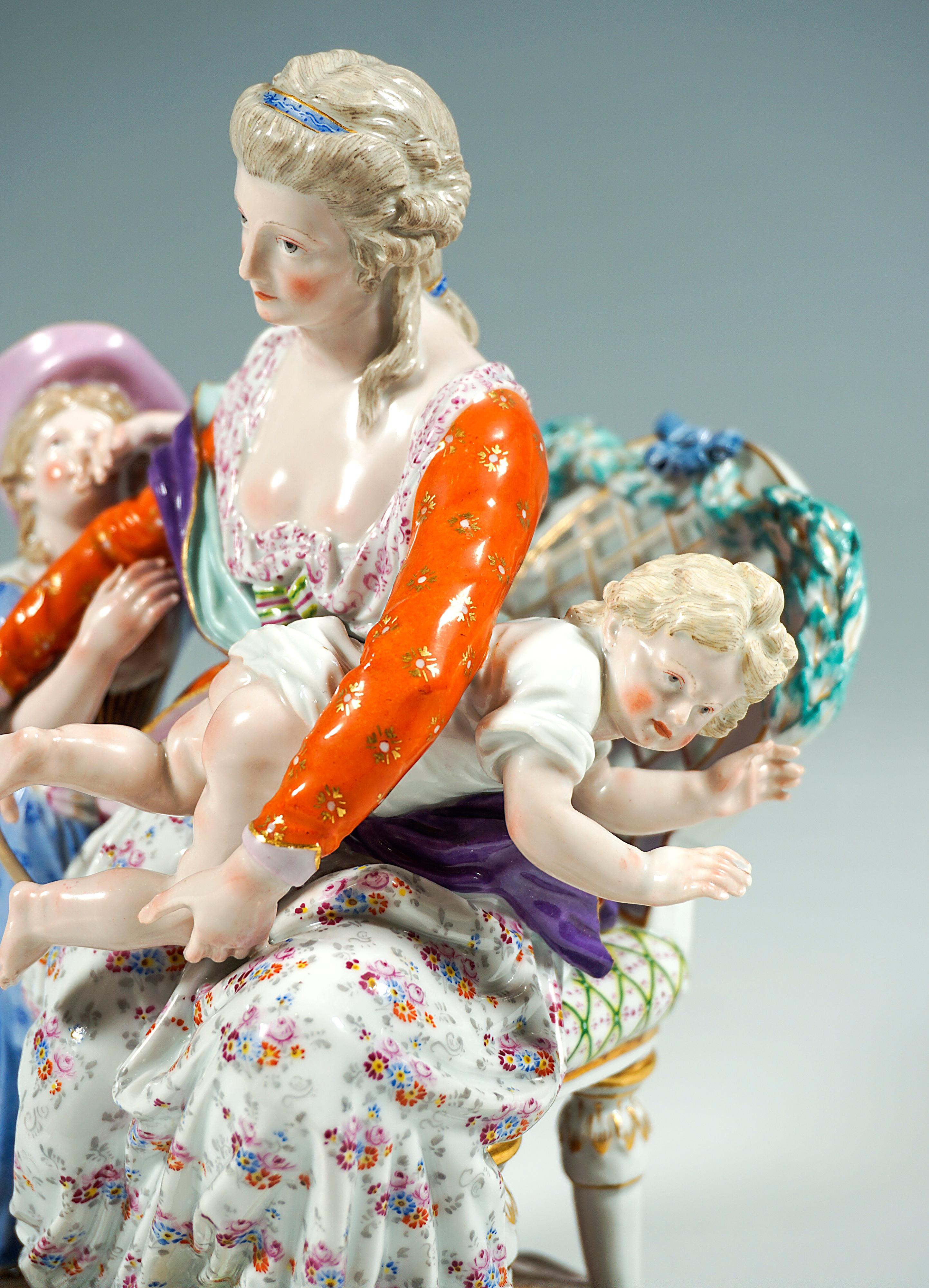Early Meissen Rococo Group 'Love and Indulgence' by J.C. Schönheit, Ca 1840 For Sale 1