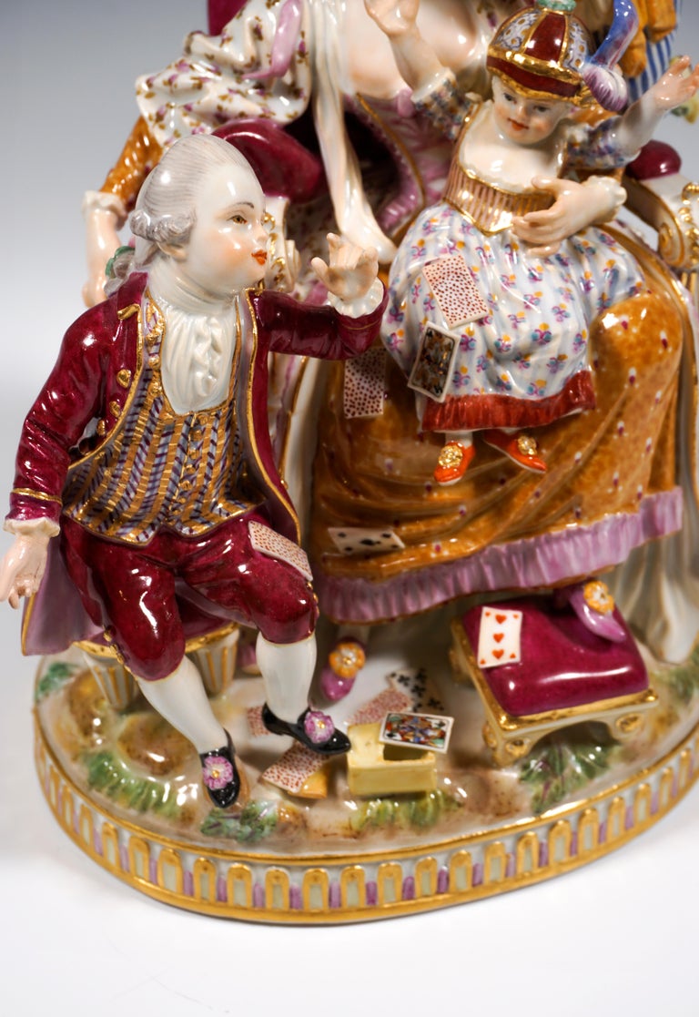 Porcelain Early Meissen Rococo Group 'The Loving Mother' by Acier & Schönheit, 1774-1814