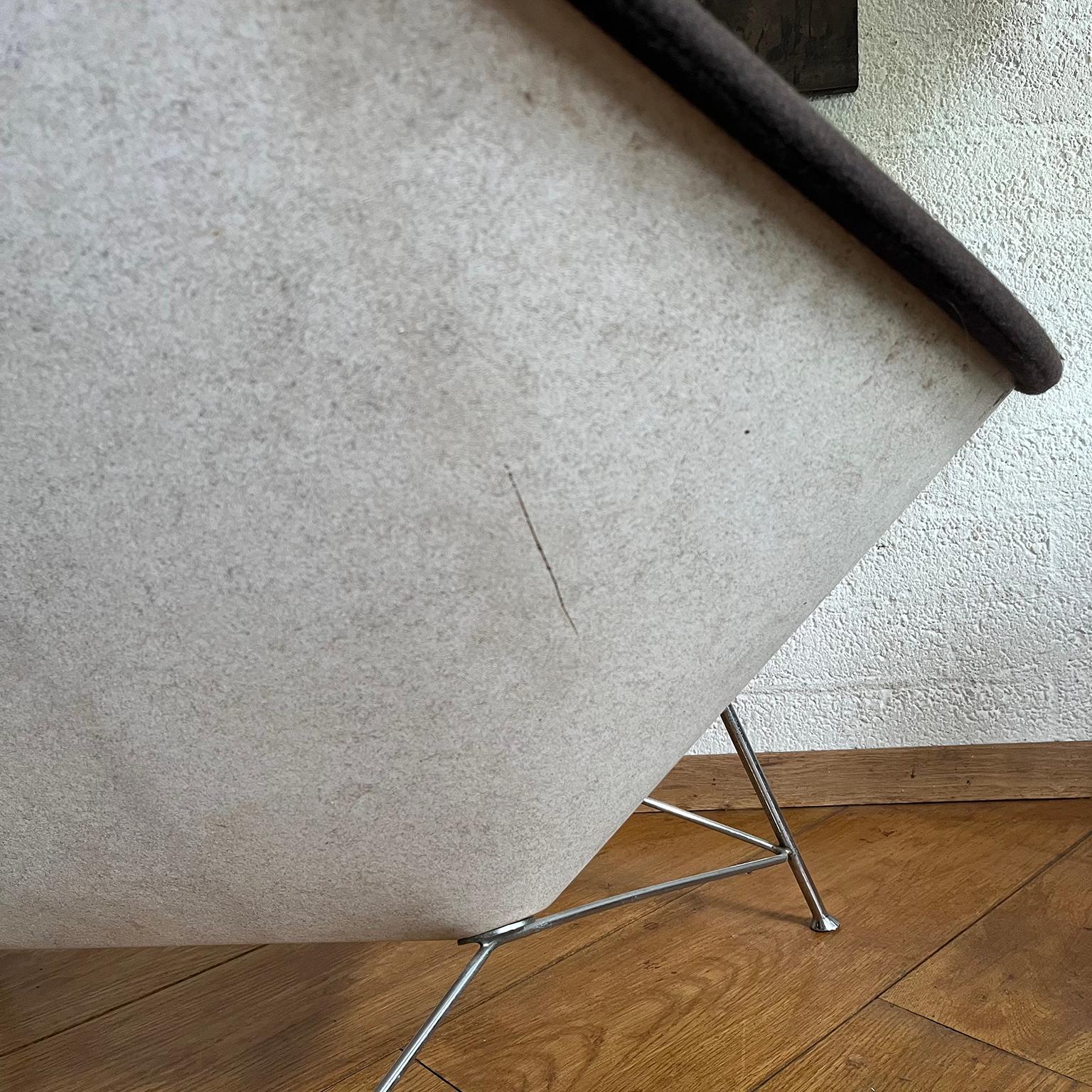 Early, Metal Shell ! Coconut Chair by George Nelson in Brown Upholstery, 1955 For Sale 8