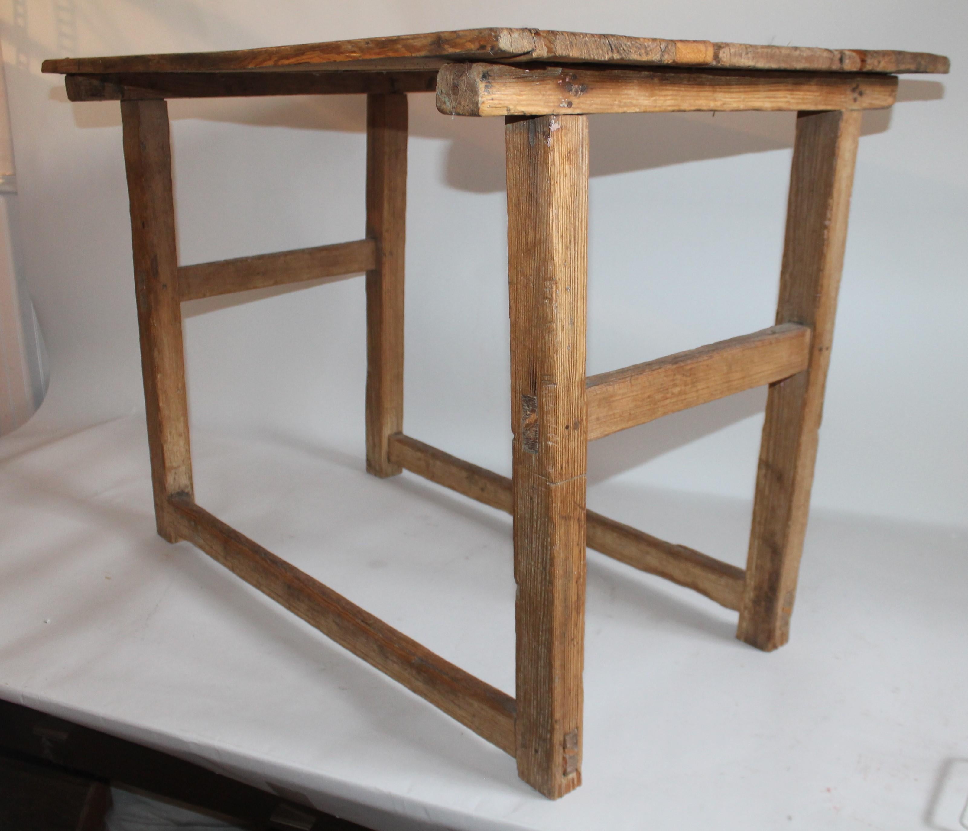 Hand-Crafted Early Mexican Handmade Table For Sale
