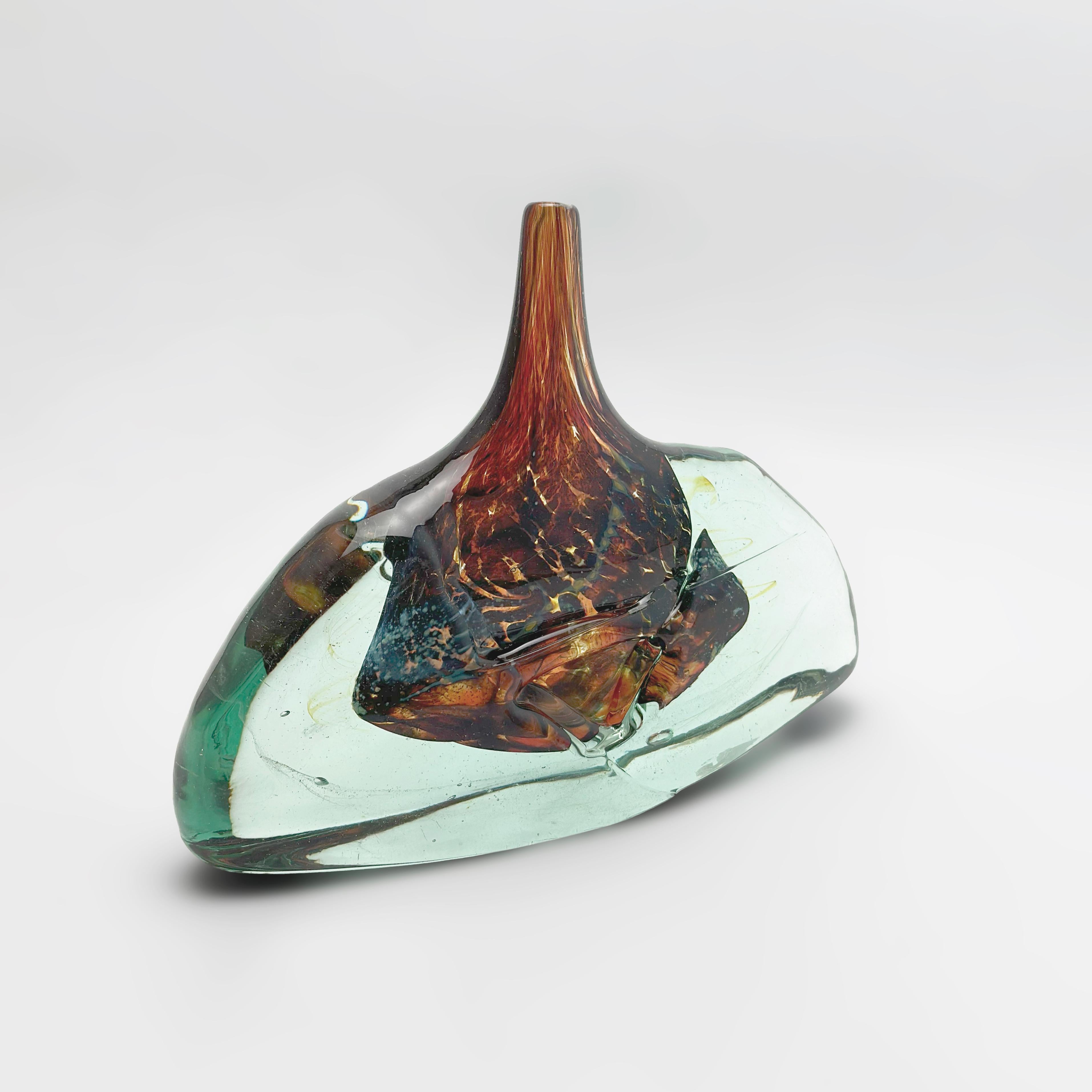 Early Michael Harris Glass Axehead Vase by Mdina,  Malta, 1970 In Good Condition For Sale In Glasgow, GB