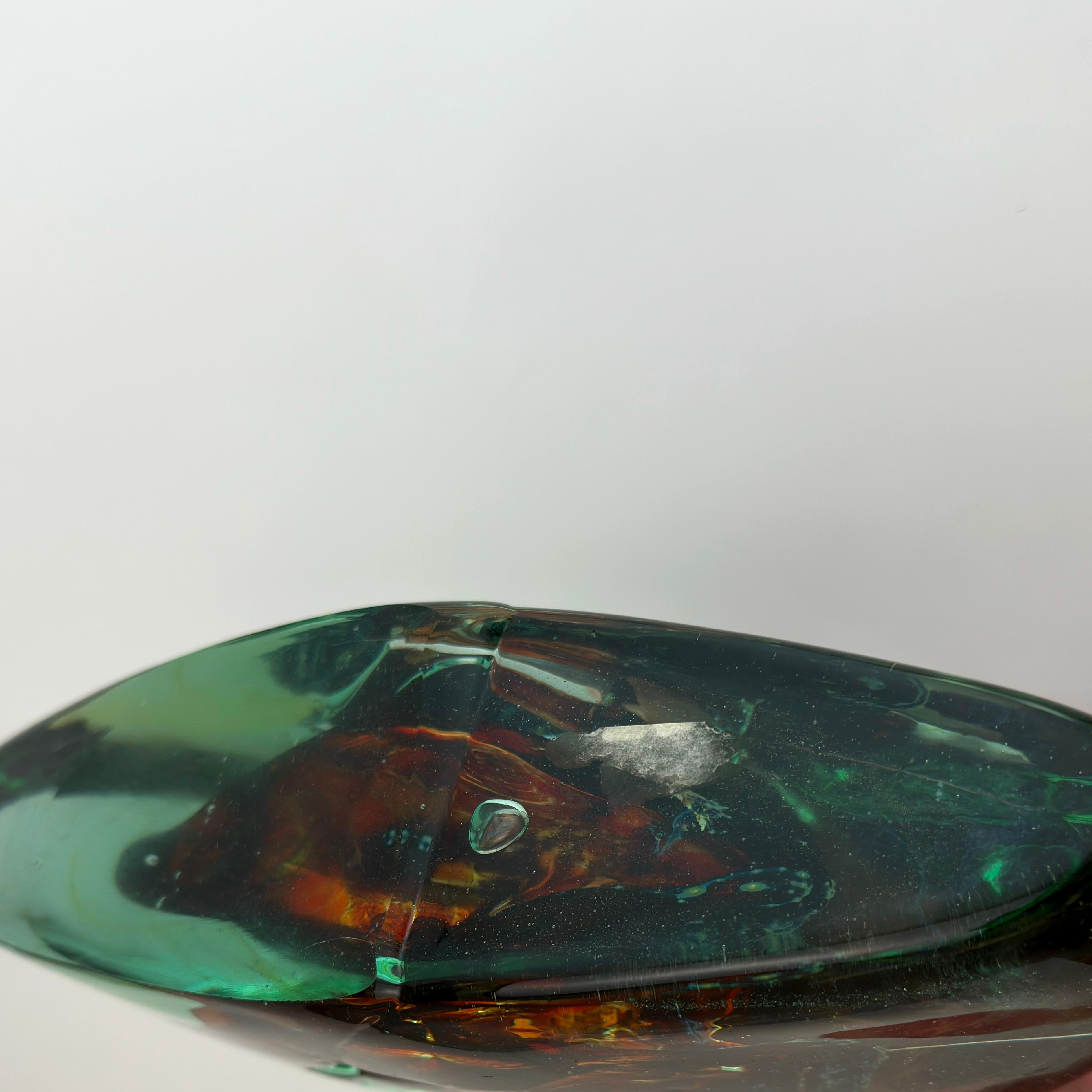 Late 20th Century Early Michael Harris Glass Axehead Vase by Mdina,  Malta, 1970 For Sale