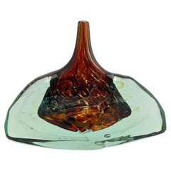 Early Michael Harris Glass Axehead Vase by Mdina,  Malta, 1970