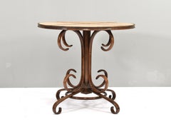 Early Michael Thonet Bistro Dining Table in Bentwood and Cane - Austria