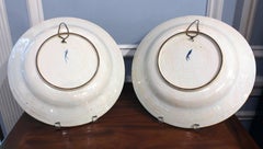 Early-Mid 19th Century Pair of Delft Blue & White Chargers