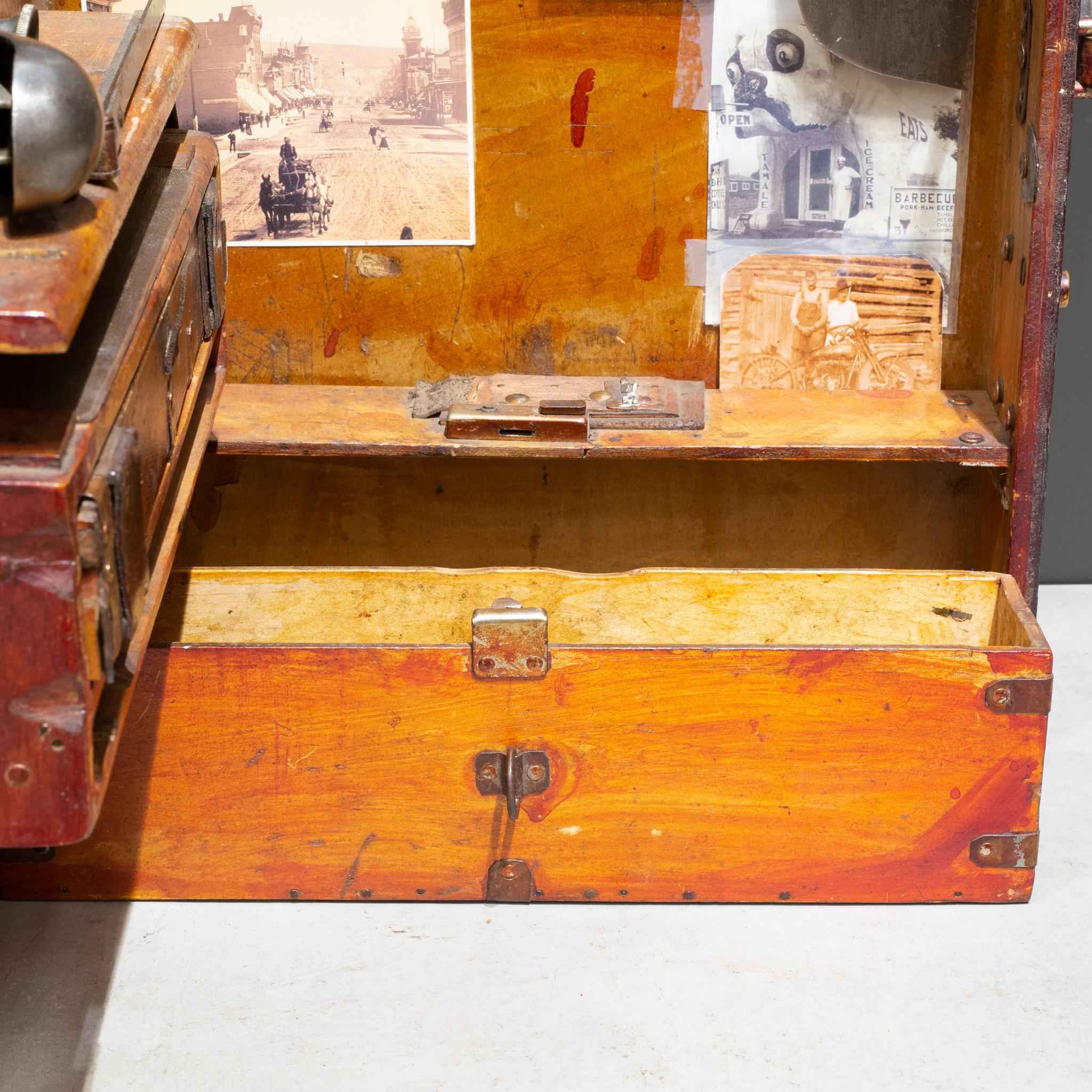 Early-Mid 20th C. Handmade Portable Saddle Maker's Tool Chest 1