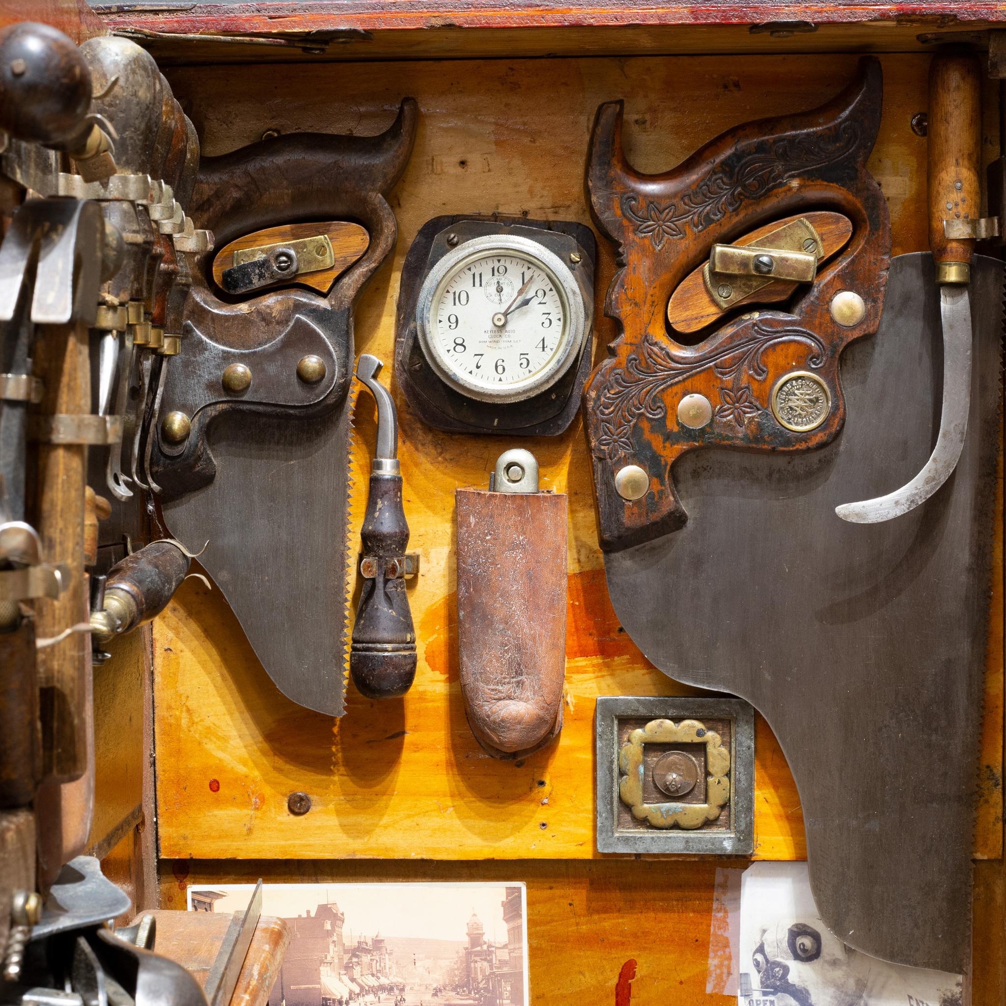 Early-Mid 20th C. Handmade Portable Saddle Maker's Tool Chest 2