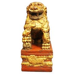 Early-Mid 20th Century Carved Female Foo Lion