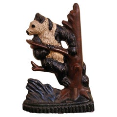 Early-Mid 20th Century English Cast Iron Panda Doorstop