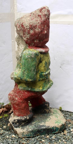 Early-Mid-20th Century English Cast Stone Gnome Garden Ornament