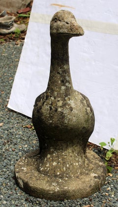 Early-Mid 20th Century English Cast Stone Goose Garden Ornament