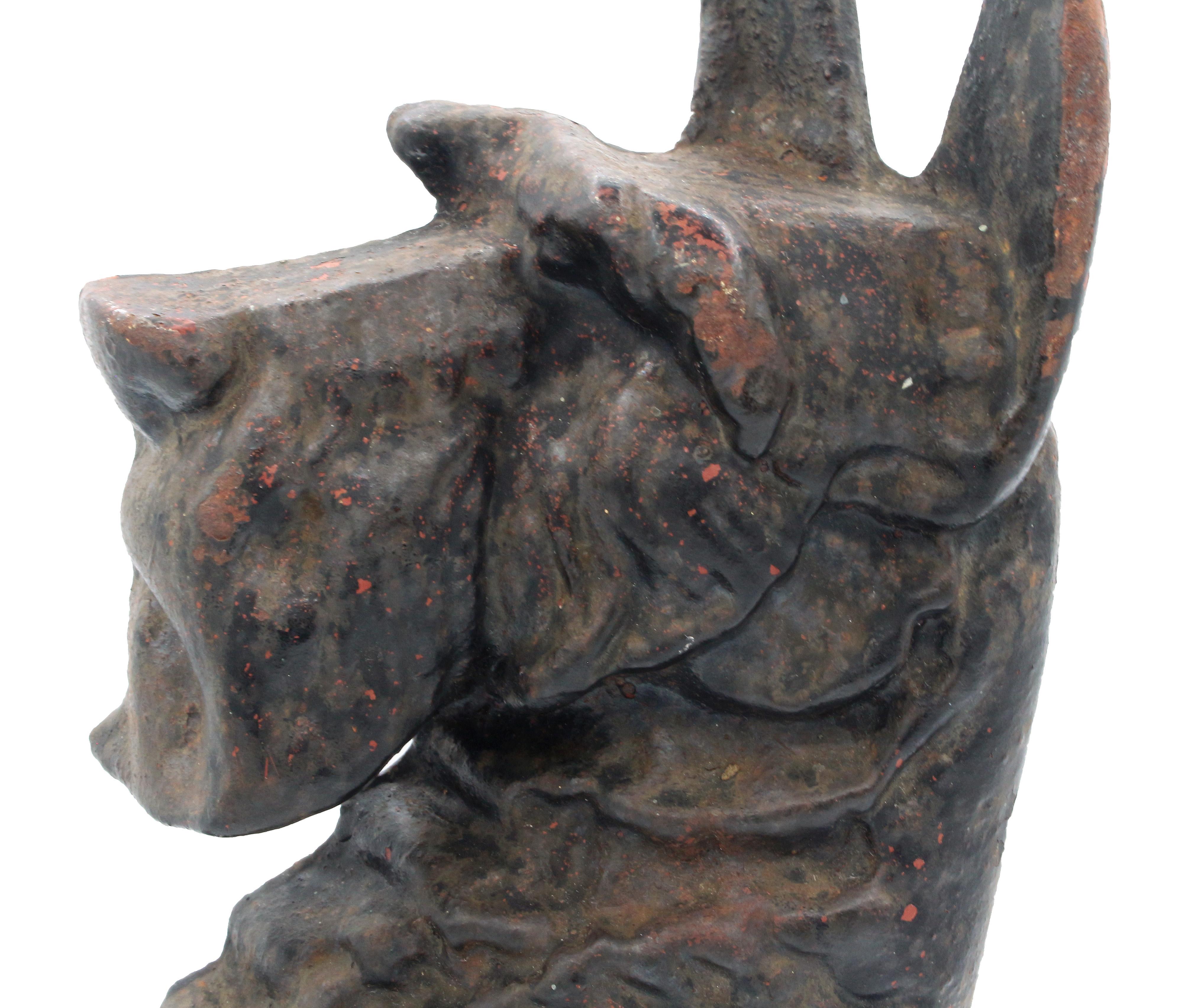 Early-Mid 20th Century English Scottie Dog Cast Iron Doorstop For Sale 1