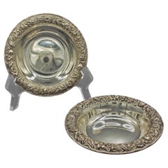 Early-Mid 20th Century Pair of Kirk Sterling Silver Repousse Bon Bon Dishes