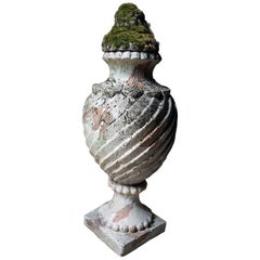 Early/Mid 20thC Painted Terracotta Neoclassical Urn 
Cover