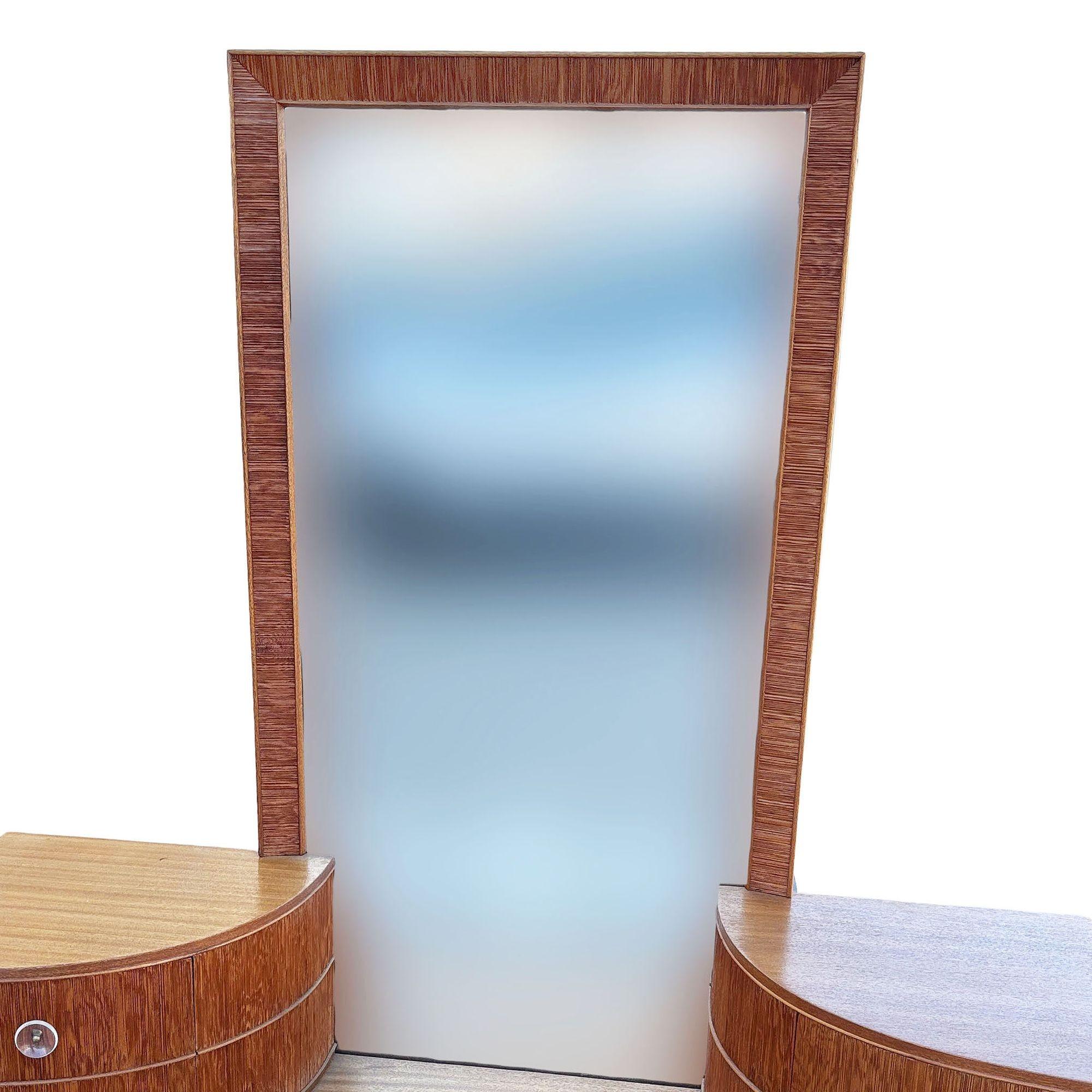 Milieu du XXe siècle Coiffeuse en bois peint du début du siècle dernier par Paul Frankl pour Brown Saltman avec miroir en vente