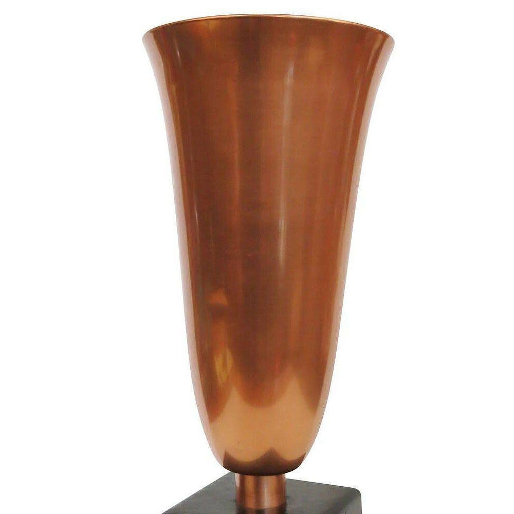 Early Mid-century Copper Stacked Base Torchiere Table Lamp For Sale 1