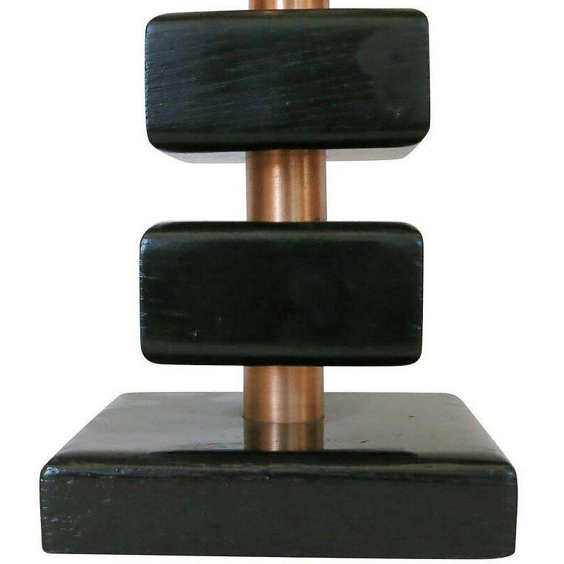 Early Mid-century Copper Stacked Base Torchiere Table Lamp For Sale 2