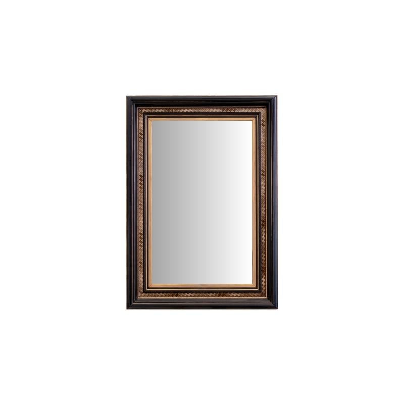 20th Century Early Mid-Century Empire Style Black and Gild Greek Key Mirror For Sale