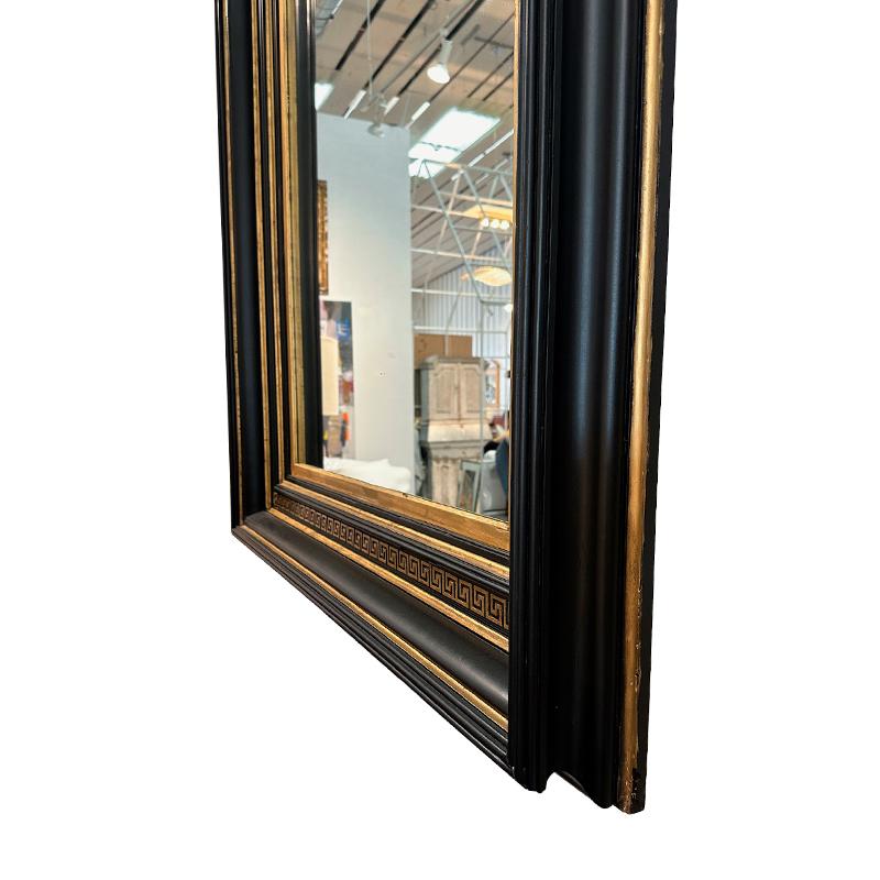 Early Mid-Century Empire Style Black and Gild Greek Key Mirror For Sale 3