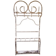 Antique Early Mid Century Iron and Cast Iron French Coat Hanger, 1930