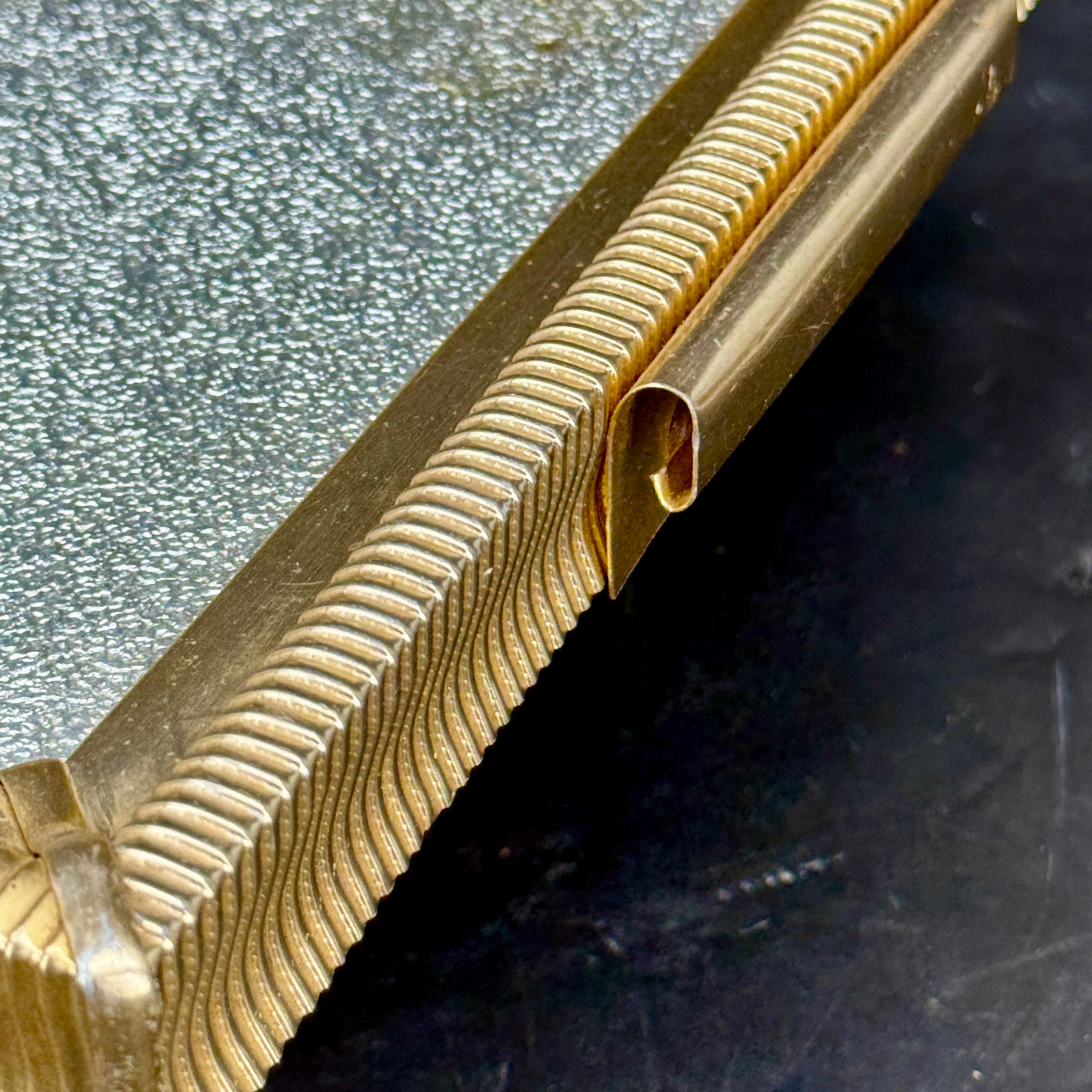 Bandeja rectangular de latón y aluminio italiana de principios de siglo medio Madera en venta