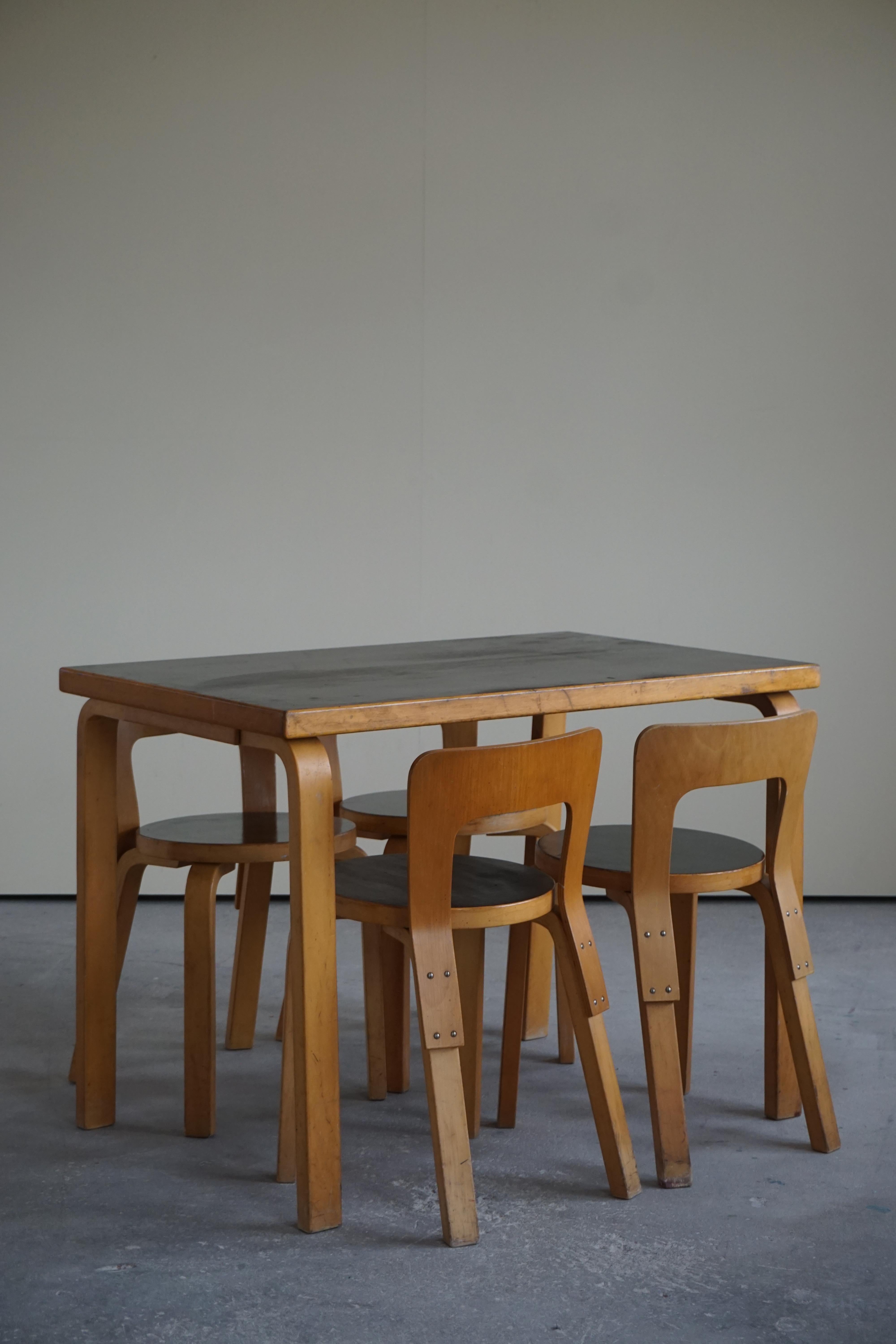 Early Mid-Century Modern Dining Chairs by Alvar Aalto for Artek, Model 65, 1950s 8