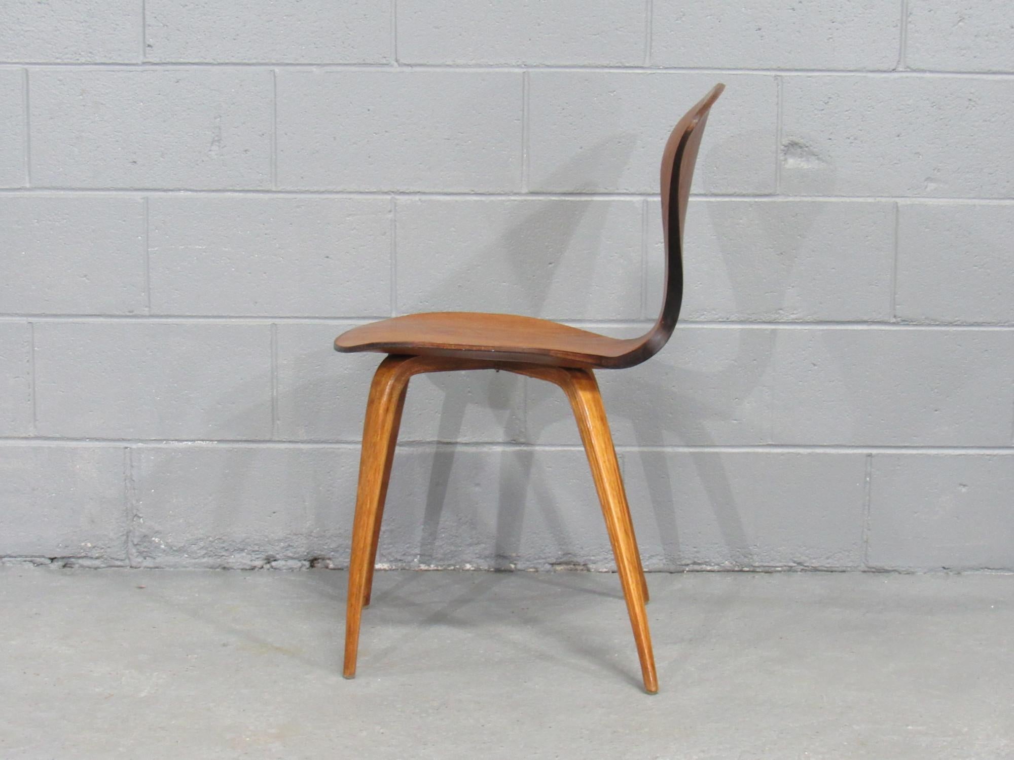 Early Mid-Century Modern Side Chair by Norman Cherner for Plycraft in Walnut 1