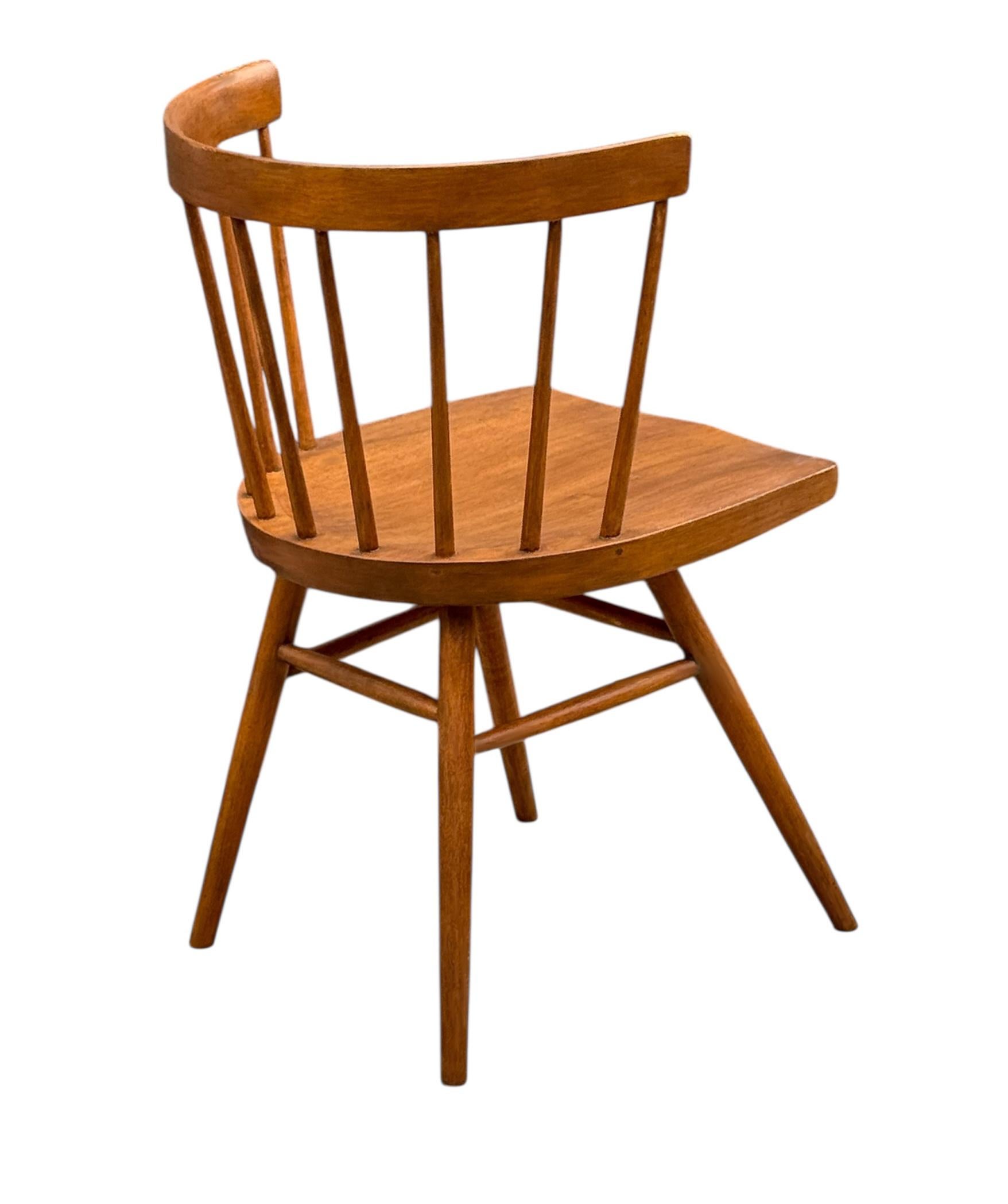 Mid-Century Modern Chaise droite à dossier en fuseau George Nakashima pour Knoll, début du milieu du siècle dernier en vente