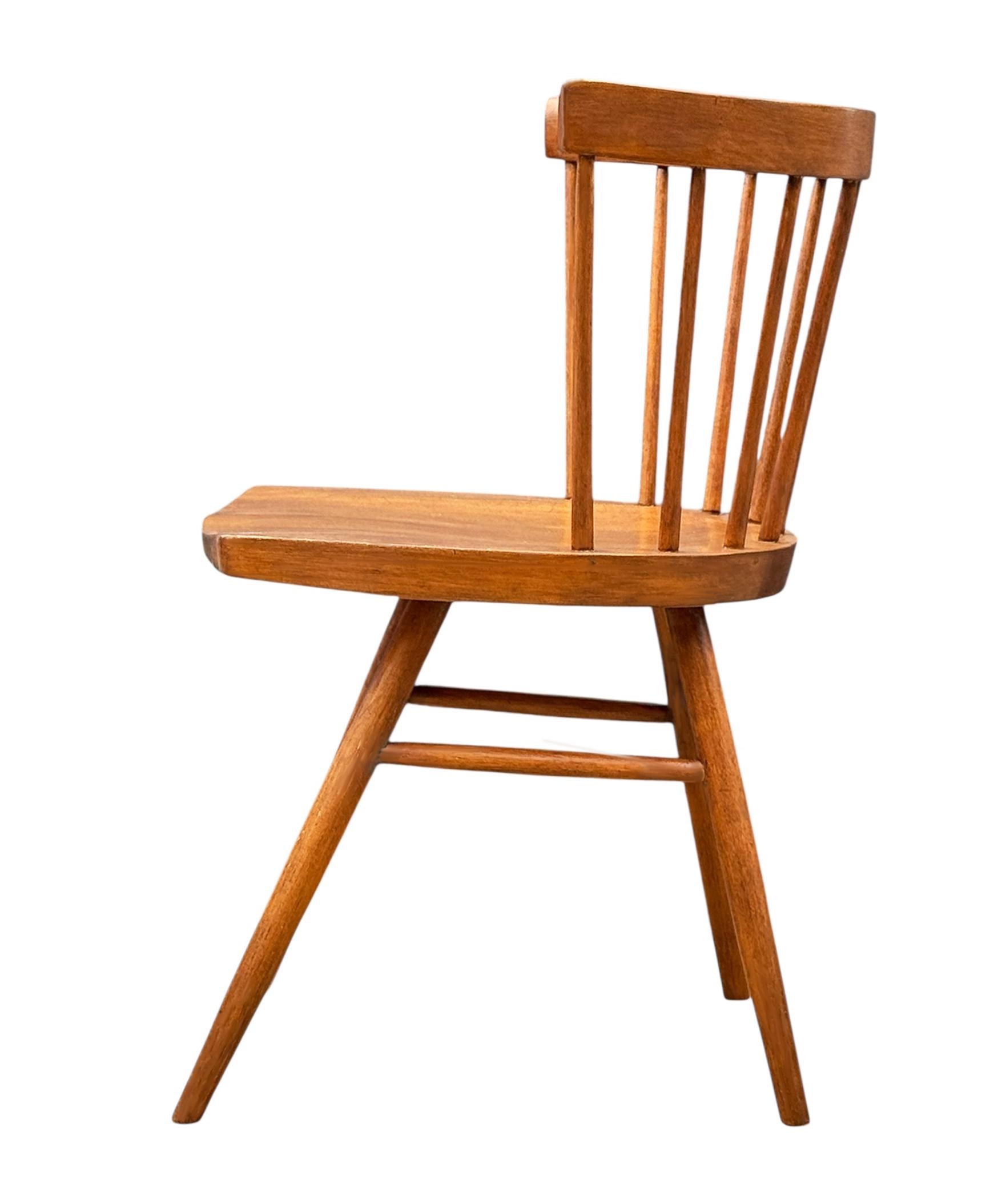 Américain Chaise droite à dossier en fuseau George Nakashima pour Knoll, début du milieu du siècle dernier en vente