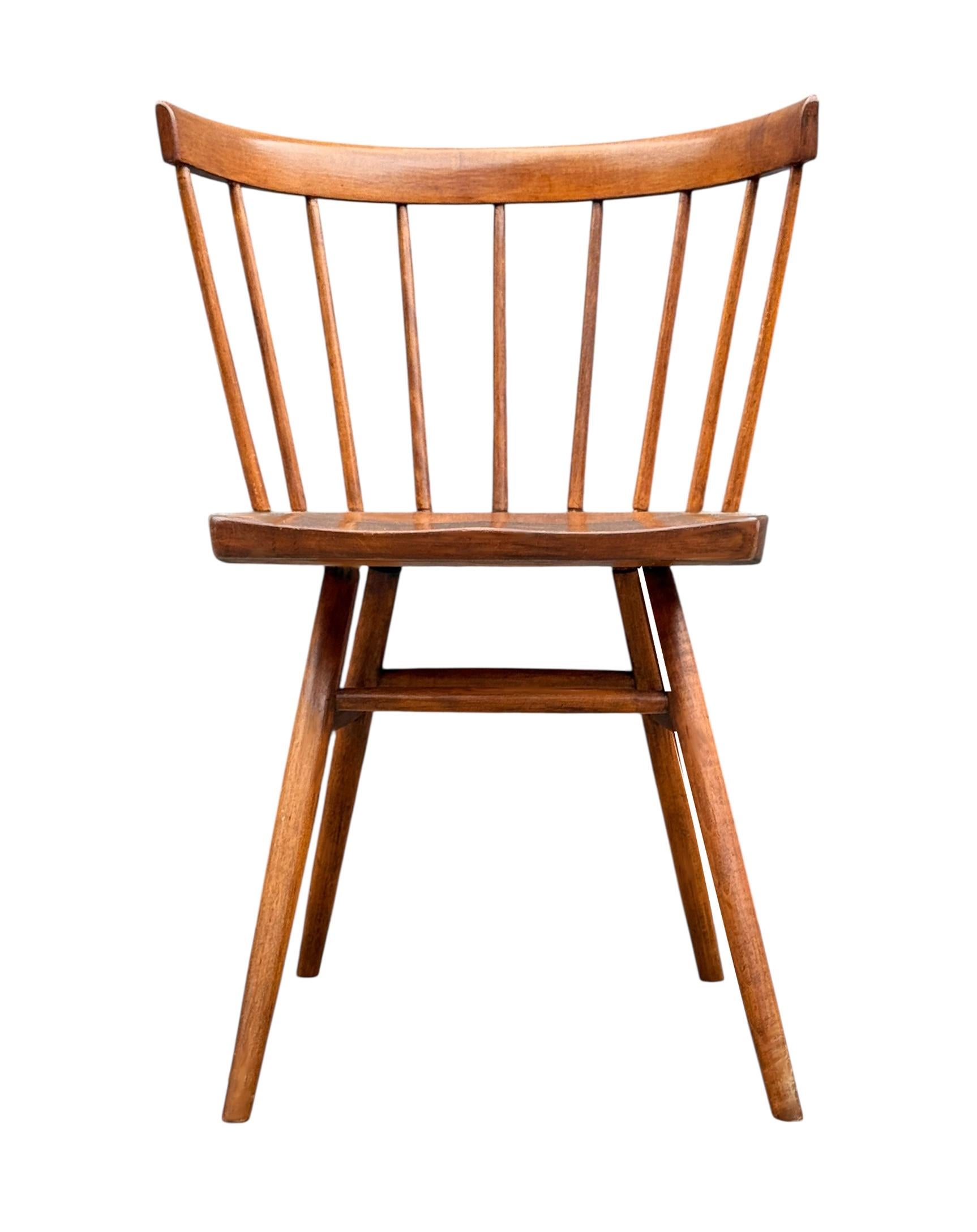 Chaise droite à dossier en fuseau George Nakashima pour Knoll, début du milieu du siècle dernier Bon état - En vente à Philadelphia, PA