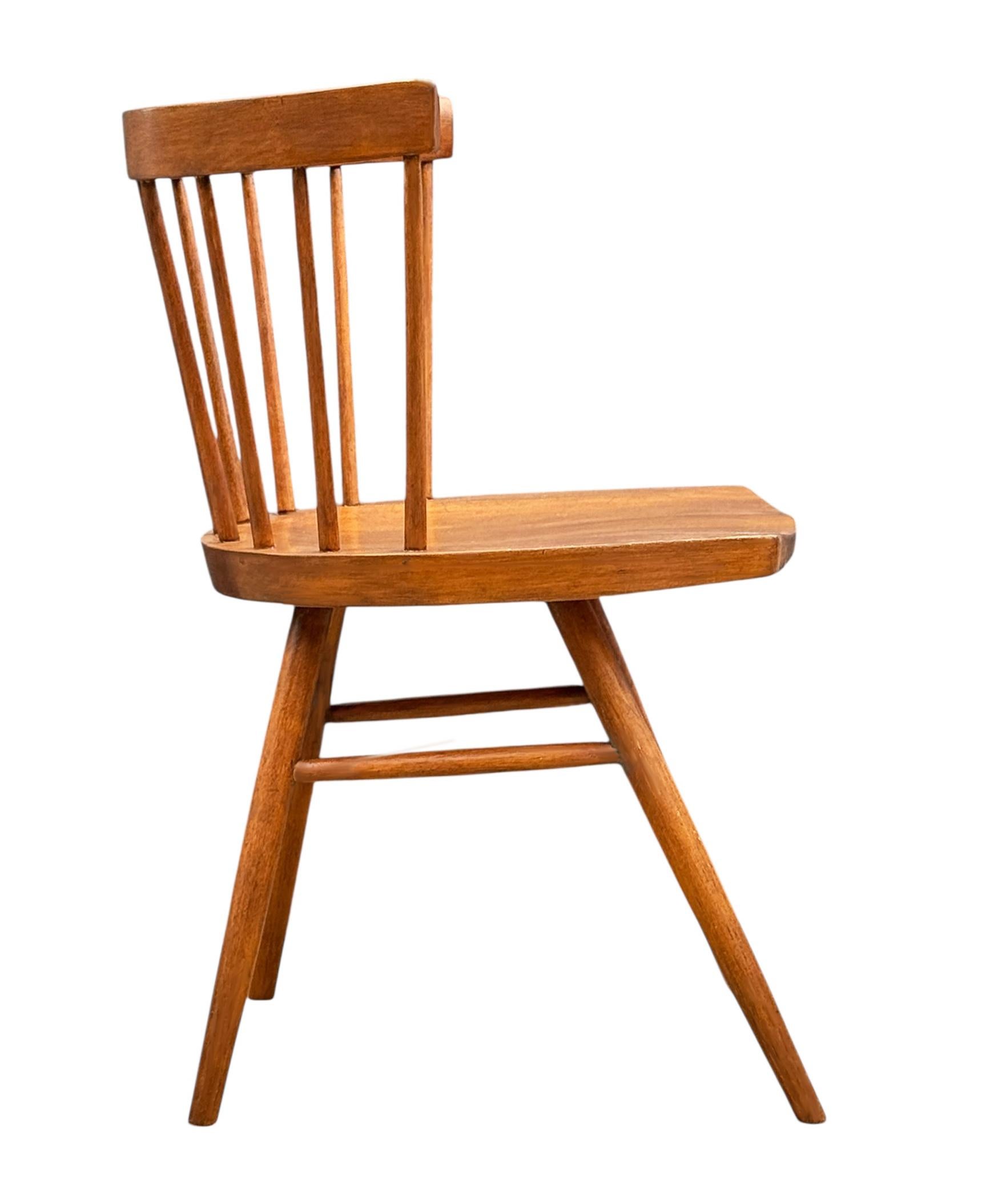 Bois Chaise droite à dossier en fuseau George Nakashima pour Knoll, début du milieu du siècle dernier en vente