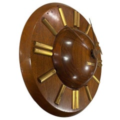 Early Mid-century "Plaza" E931-003 Wall Clock in Walnut by Seth Thomas