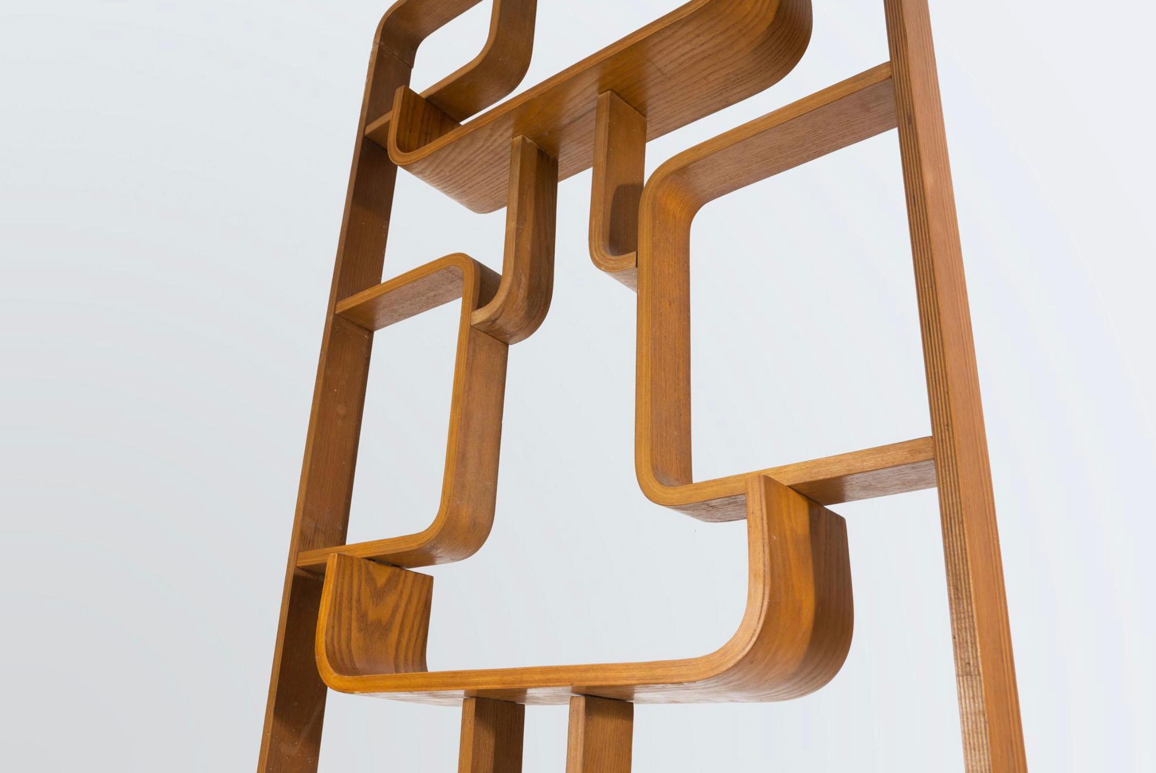 Czech Early Mid-Century Room Divider Shelves for Thonet in Bent-Wood, circa 1950s