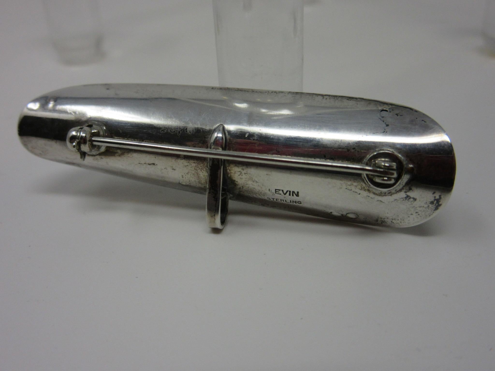 Ed Levin, spilla o collana in argento e perle della prima metà del secolo scorso In condizioni buone in vendita a Cincinnati, OH