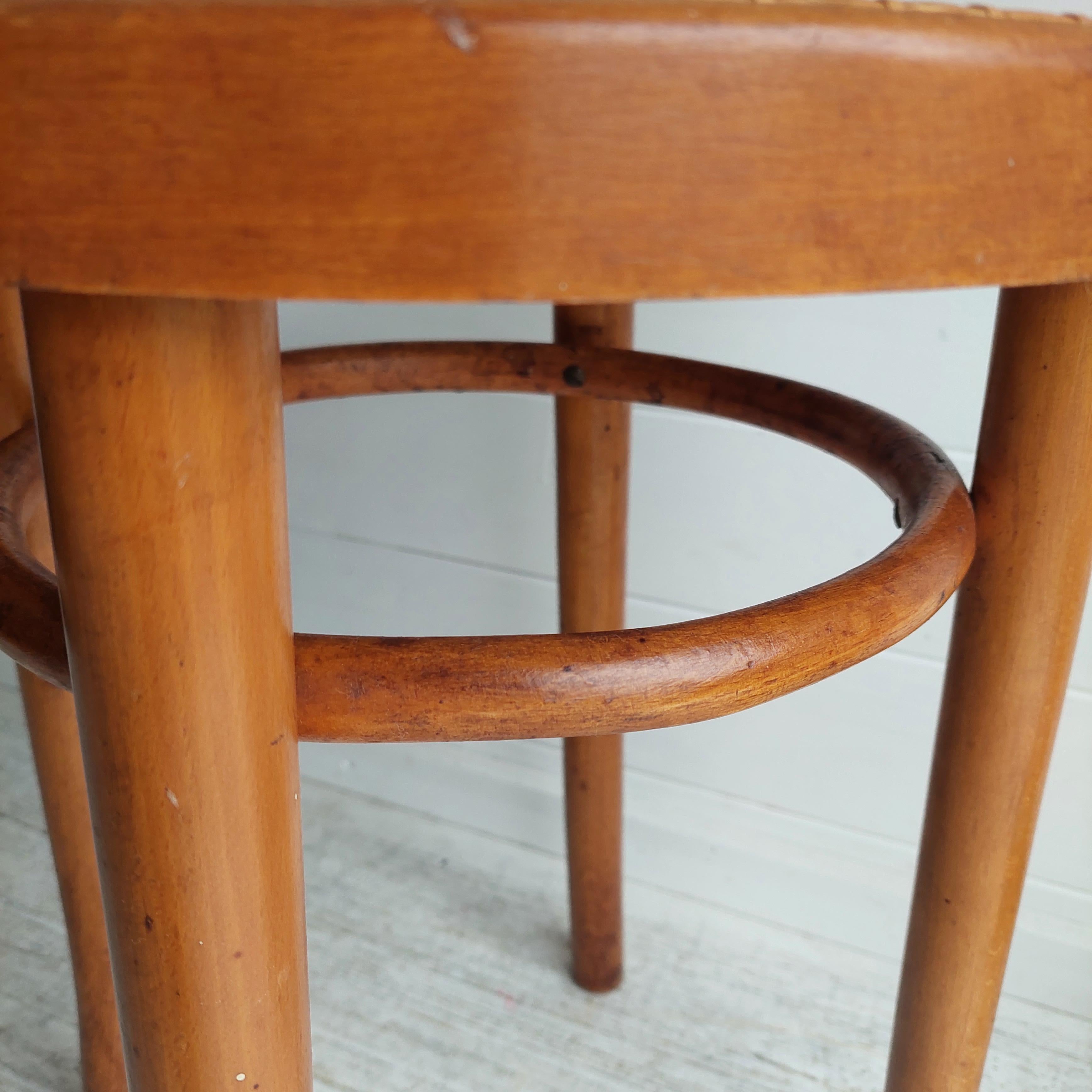 Early Mid Century Thonet style stool model 4601, 1930s 40s For Sale 6