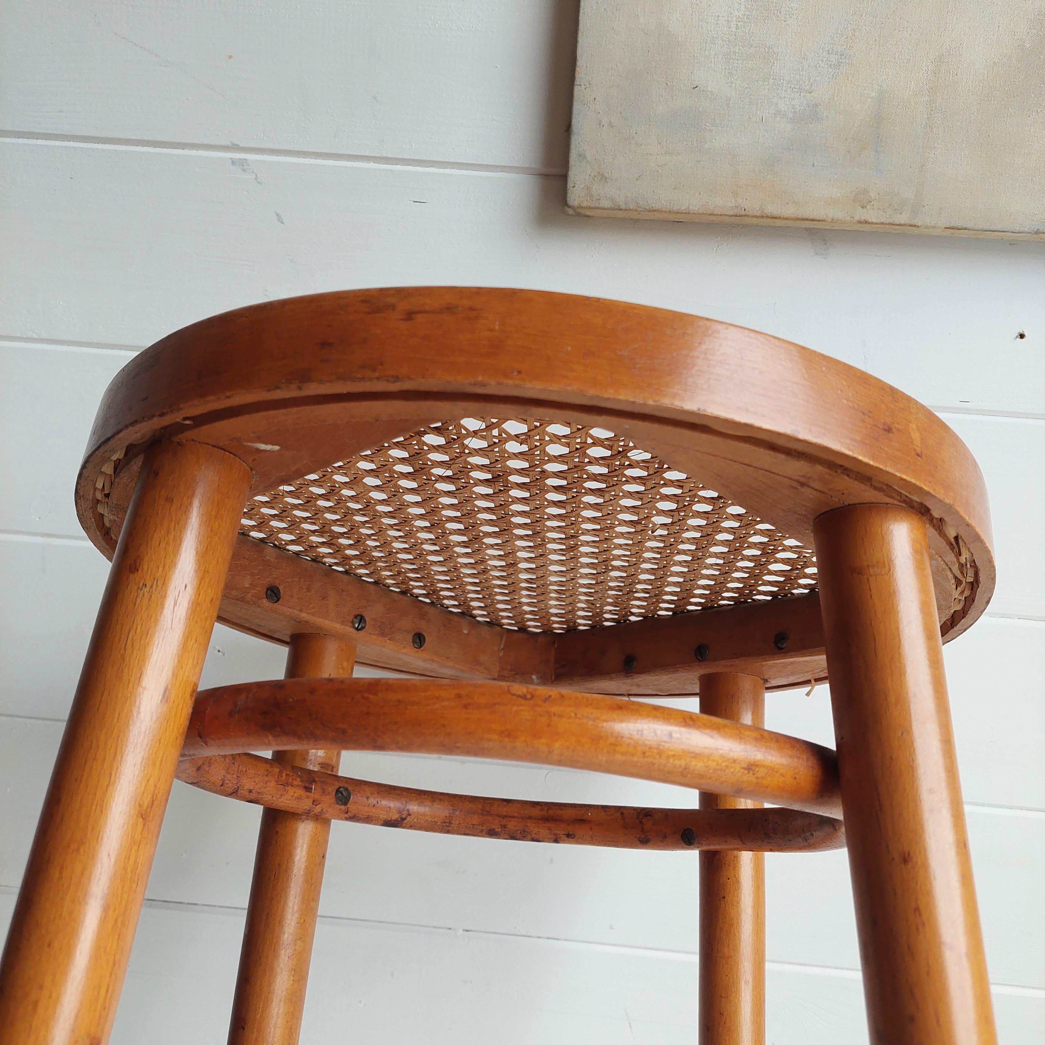 Early Mid Century Thonet style stool model 4601, 1930s 40s For Sale 7
