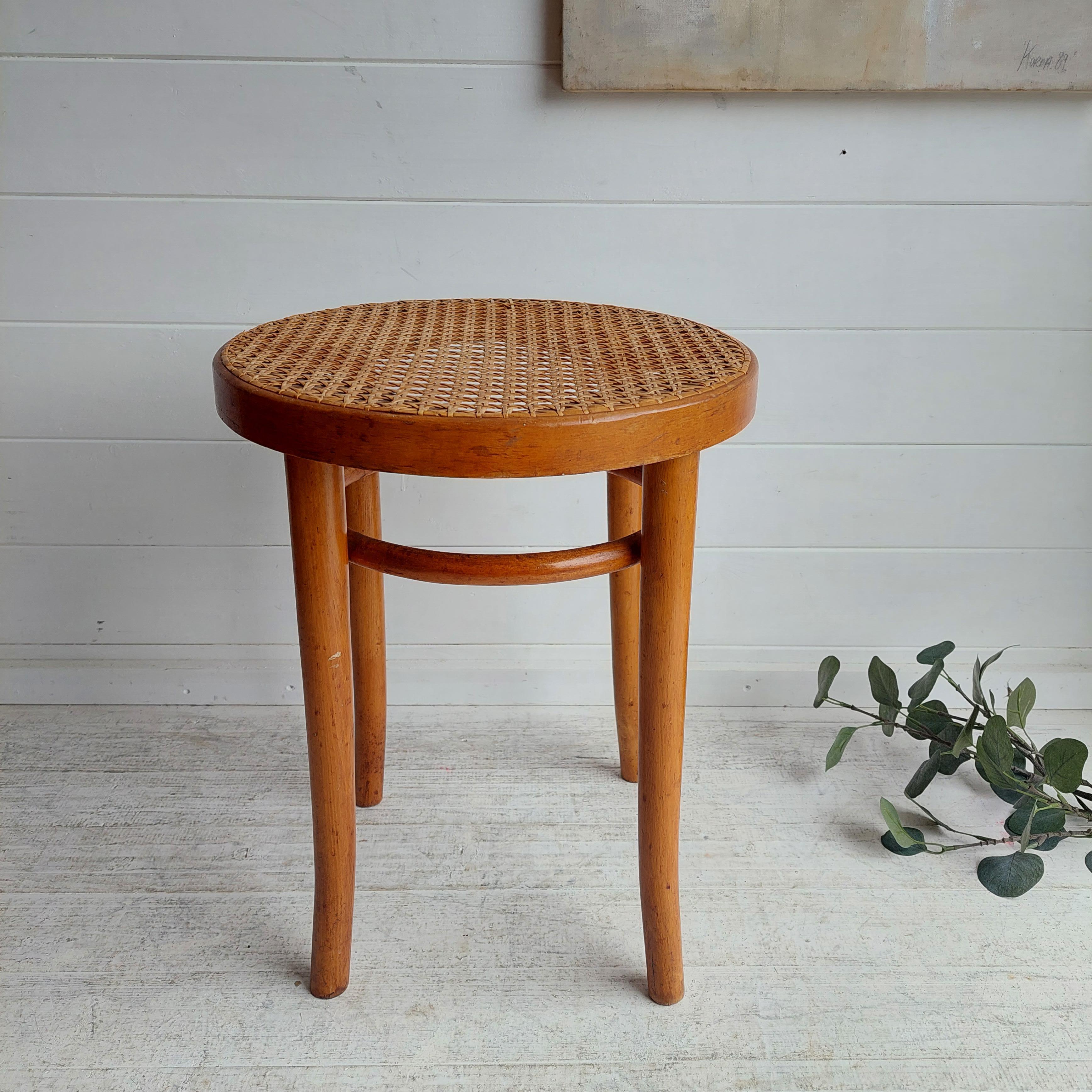 Early Mid Century Thonet style stool model 4601, 1930s 40s In Good Condition For Sale In Leamington Spa, GB