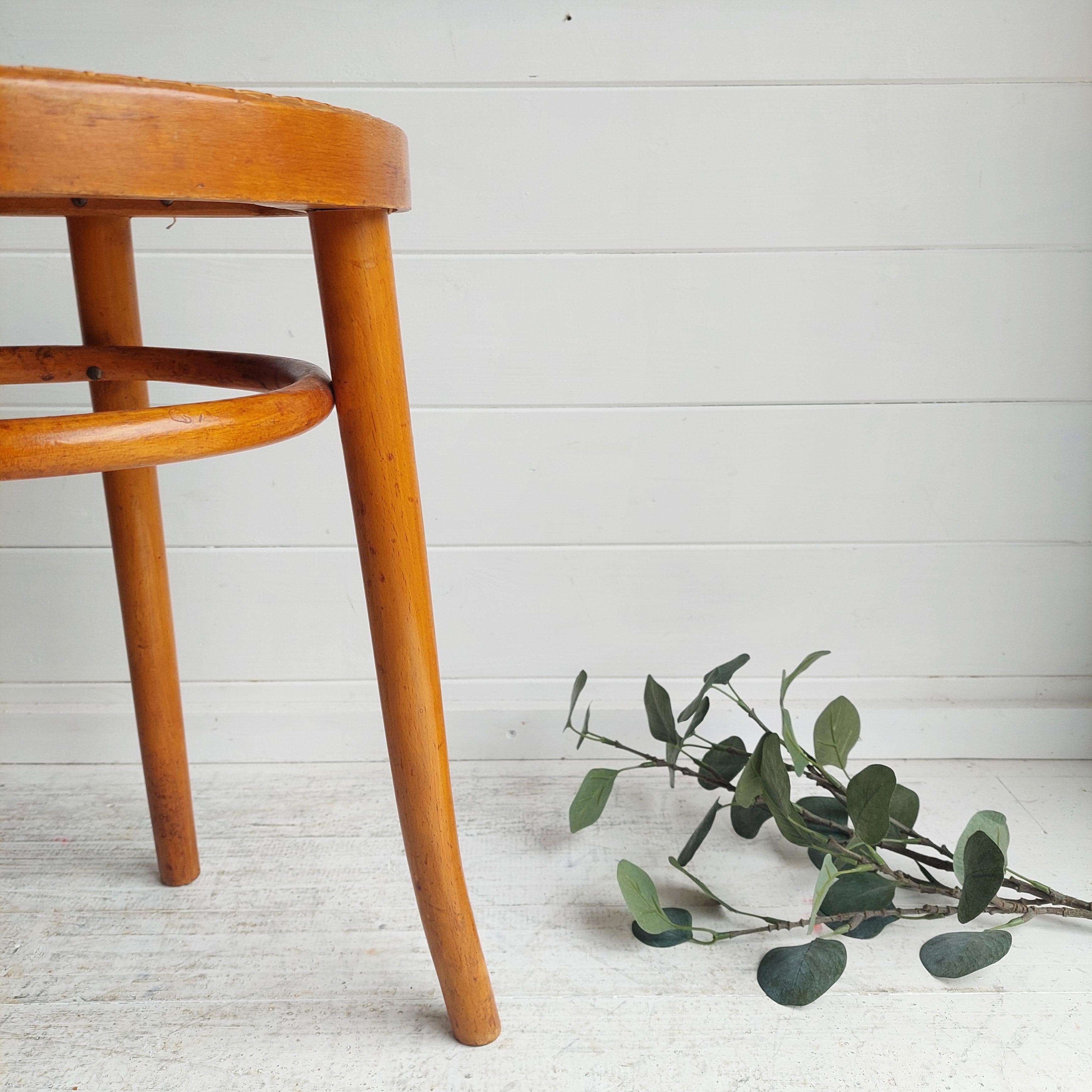 Mid-20th Century Early Mid Century Thonet style stool model 4601, 1930s 40s For Sale