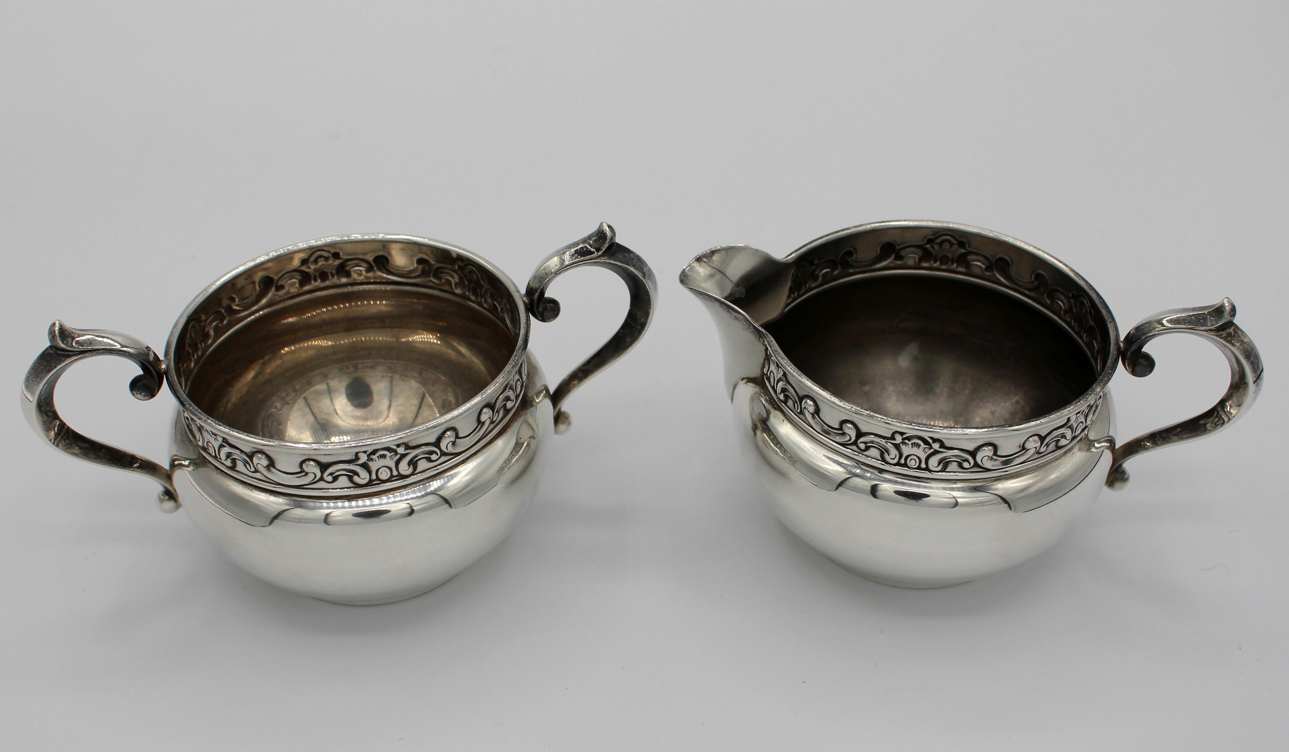 Art Deco Early-Mid Twentieth Century Sterling Cream and Sugar Set by Gorham