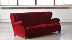 Club-Sofa von Fritz Hansen aus der frühen Mitte des Jahrhunderts