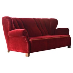 Early Midcentury Club Sofa by Fritz Hansen