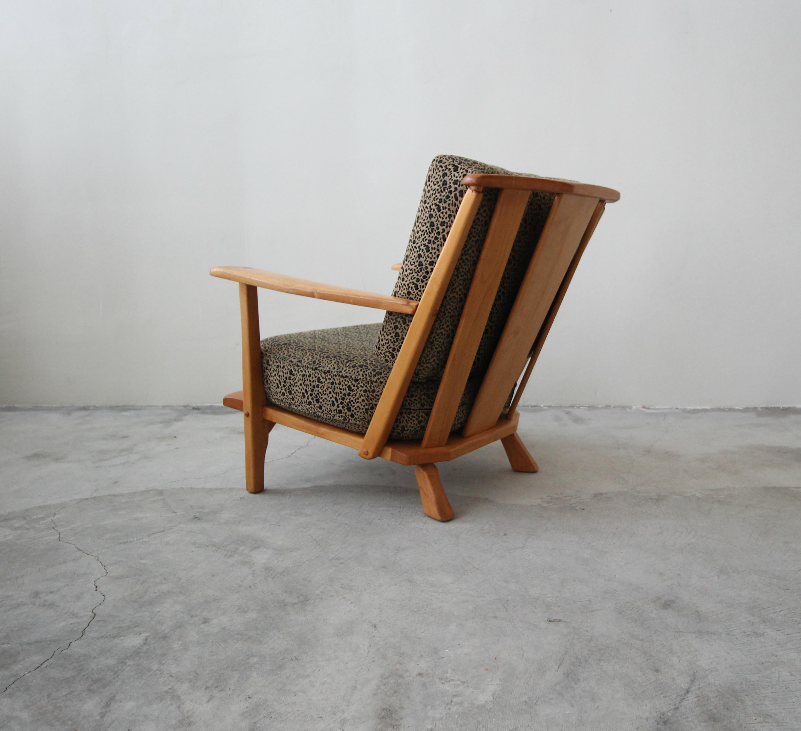 20th Century Early Midcentury Craftsman Style Maple Lounge Chair by Cushman