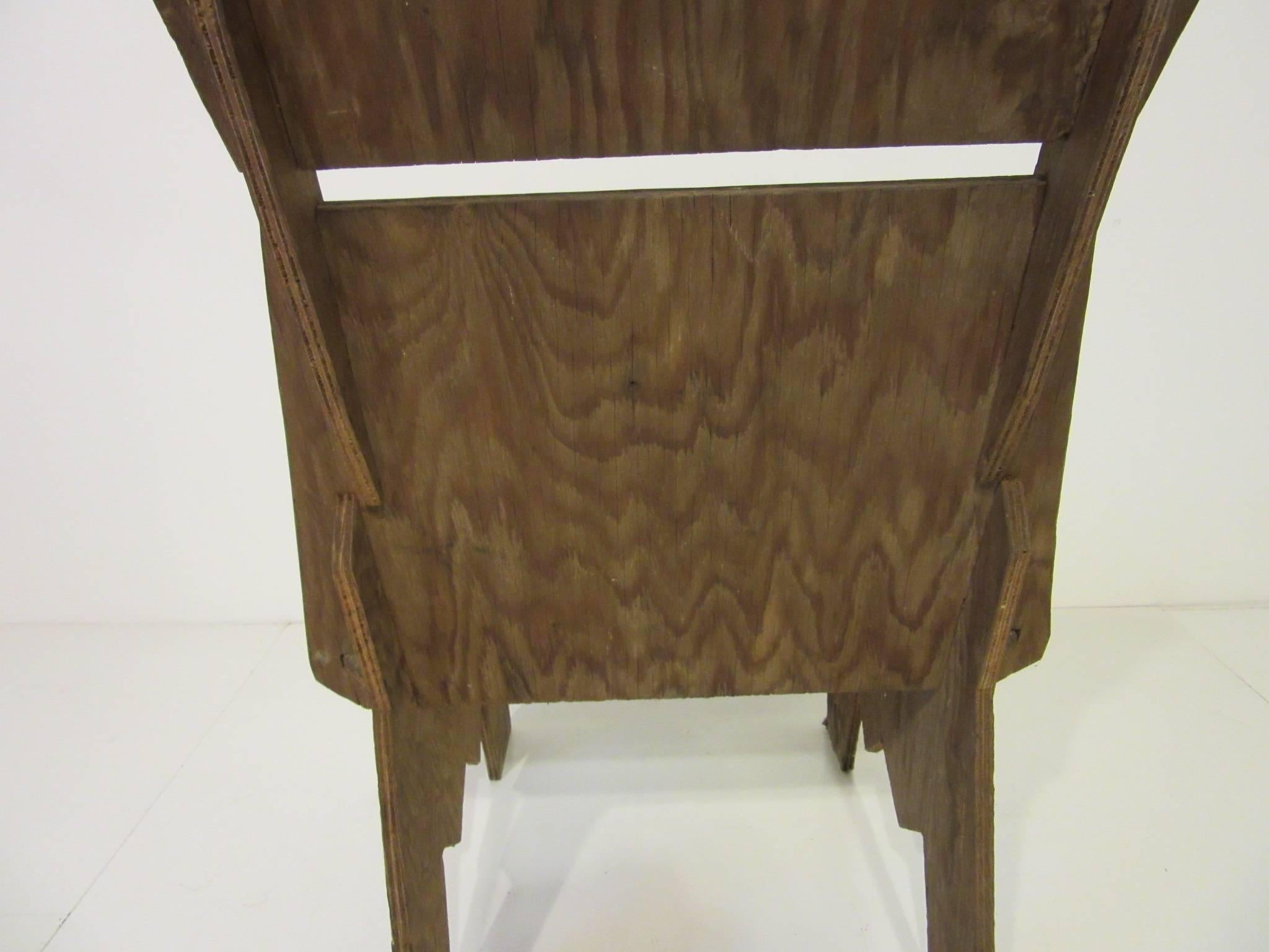 Mid-Century Modern Early Midcentury Interlocking Plywood Chair in the style of Frank Lloyd Wright 