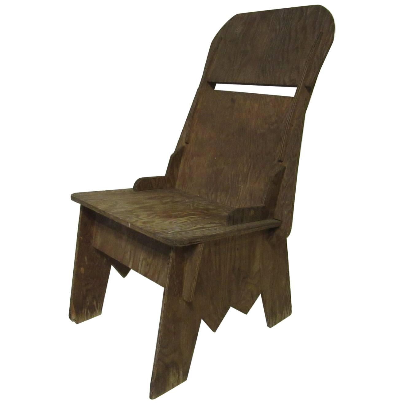 Early Midcentury Interlocking Plywood Chair in the style of Frank Lloyd Wright 