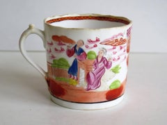 Early Miles Mason Coffee Can Porcelain Boy at Door Pattern, circa 1805