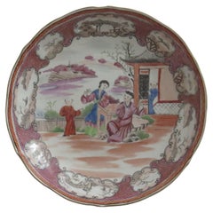 Early Miles Mason Saucer Dish Porcelain Boy at Door Pattern, circa 1805